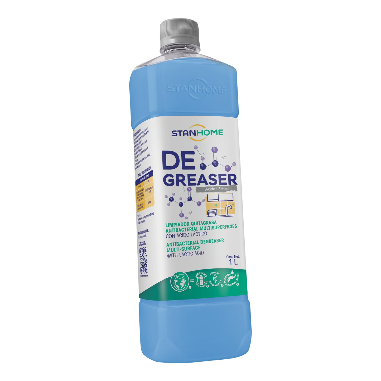 Degreaser Ácido Láctico 1 L | Lavatrastes Quitagrasa Antibacterial