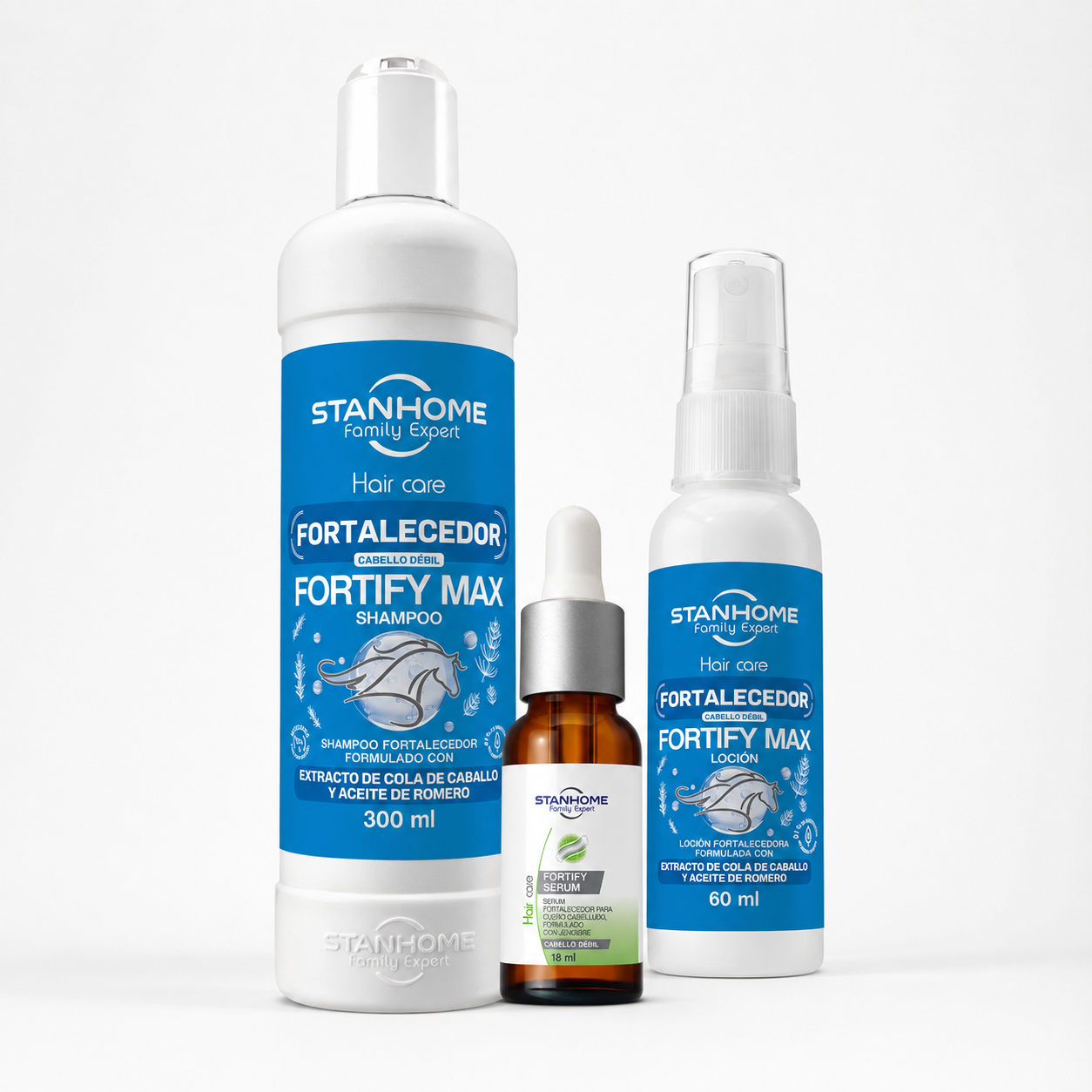 Pack Fortify Max Stanhome | Shampoo, Loción y Serum Fortalecedor para Cabello Débil