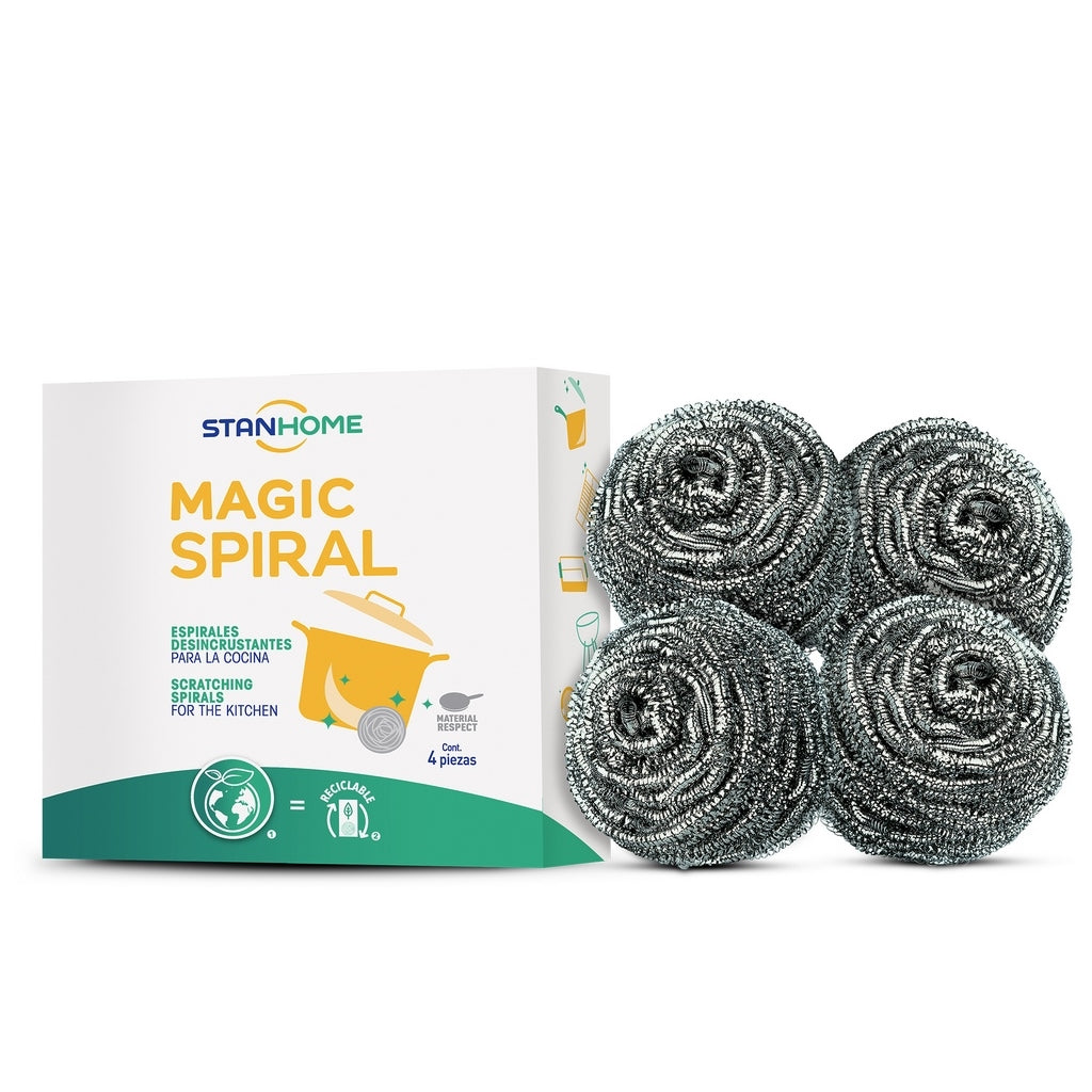 Espirales Mágicas 4 piezas | Espirales desincrustantes para cocina