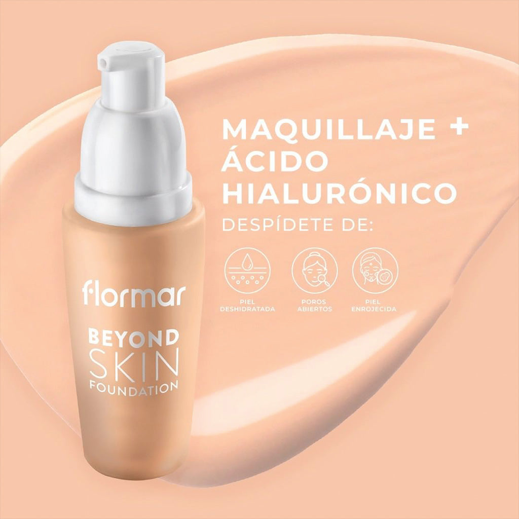 Beyond Skin Foundation | Base de maquillaje líquida con ácido hialurónico