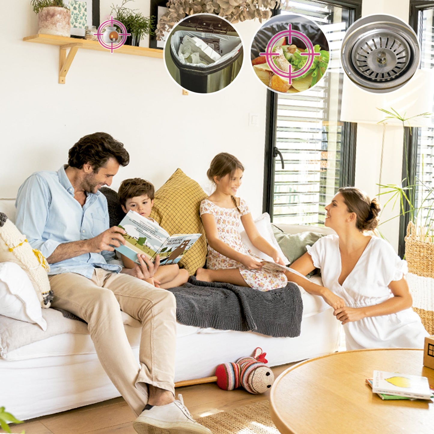 Familia usando Drop 30 ML Neutralizador de olores concentrado
