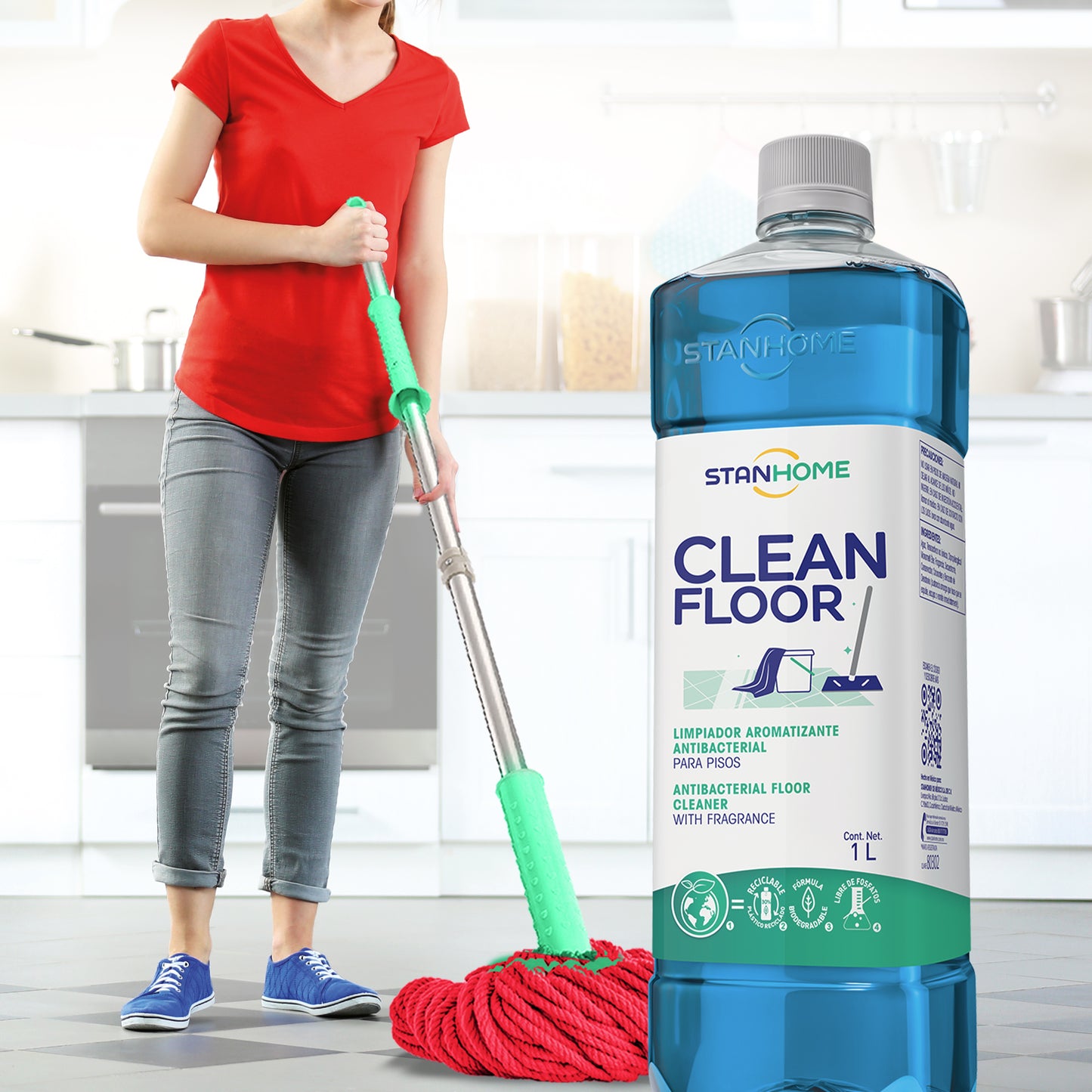 Clean Floor 1L | Limpiador para pisos antibacterial aromatizante