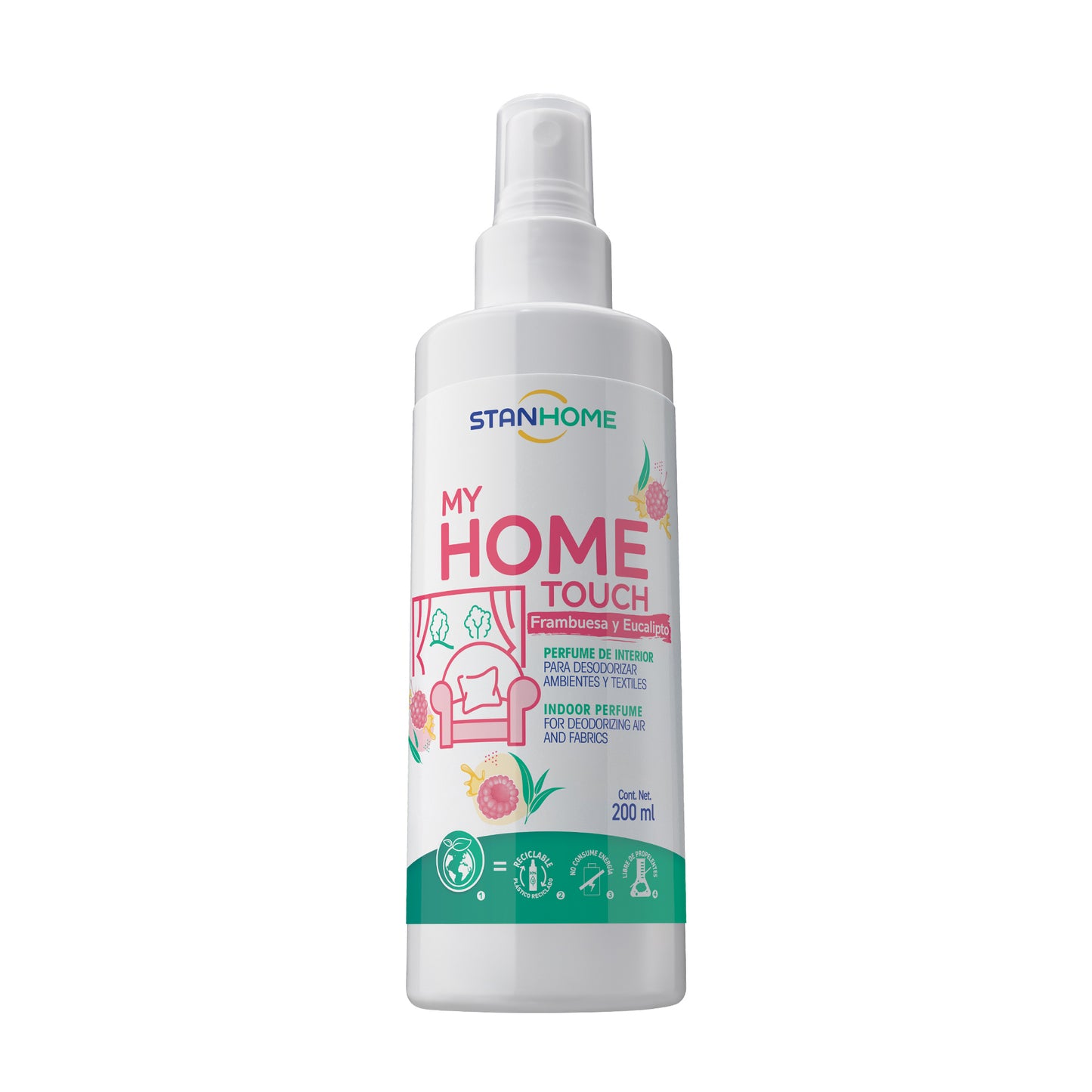 My Home Touch 200 ML Frambuesas y Eucalipto  | Perfume desodorizante de ambientes y textiles