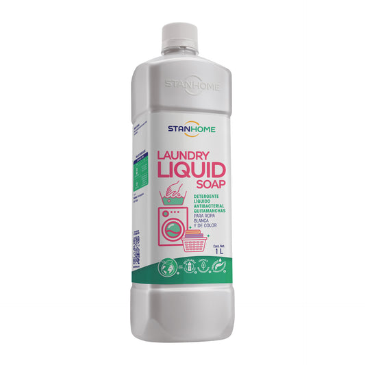 Laundry Liquid Soap 1L | Detergente Líquido Antibacterial para Ropa Blanca y de Color