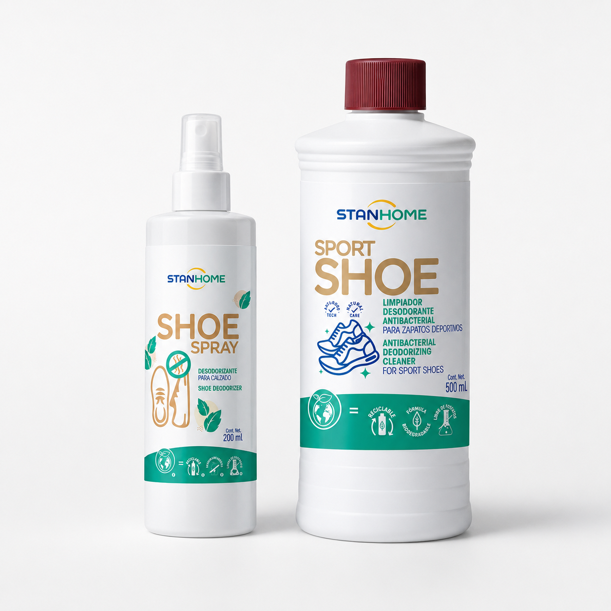 Pack Limpieza y Desodorización para Calzado Stanhome | Sport Shoe 500 ml + Shoe Spray 200 ml
