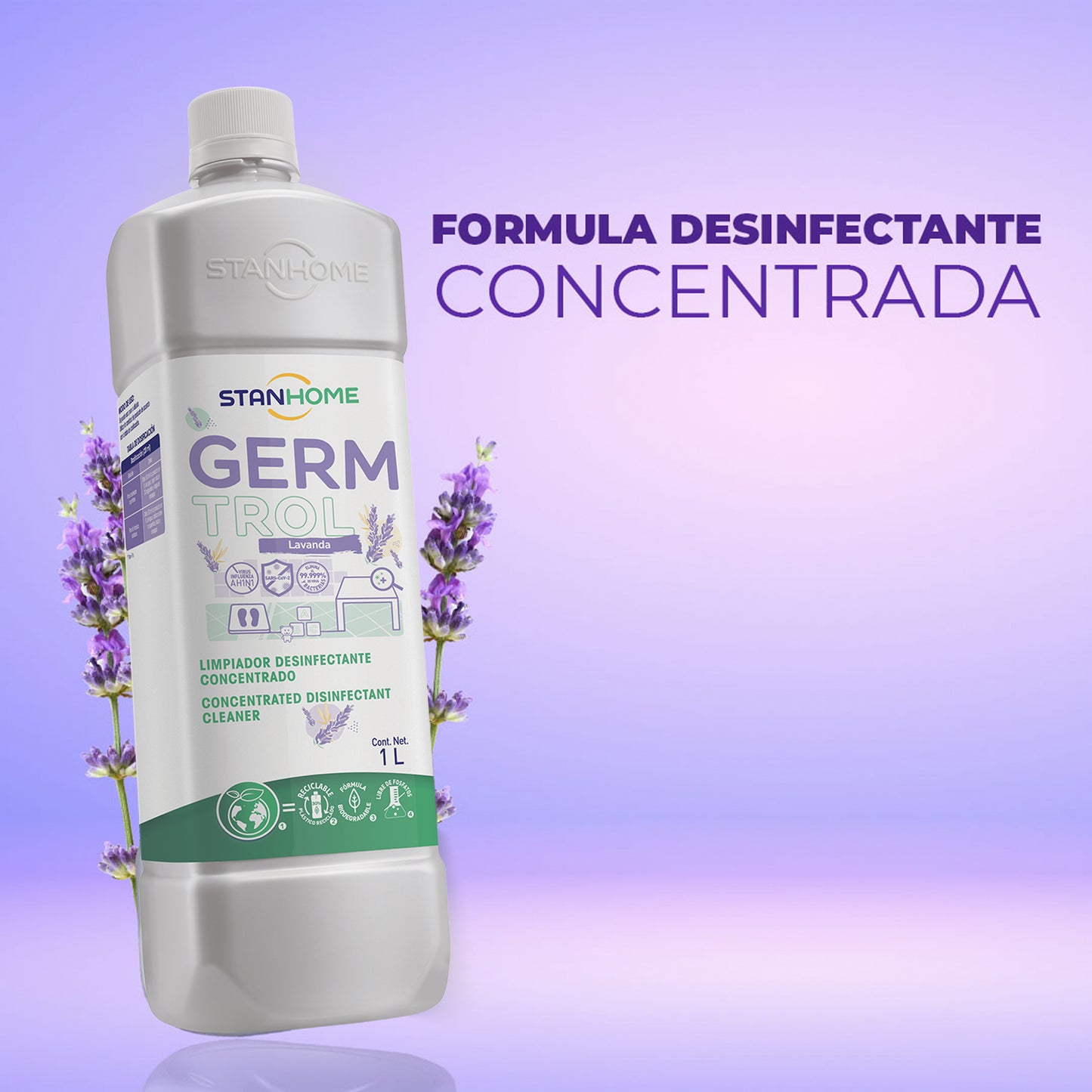 Germ-Trol 1L Stanhome | Desinfectante concentrado biodegradable para pisos y superficies