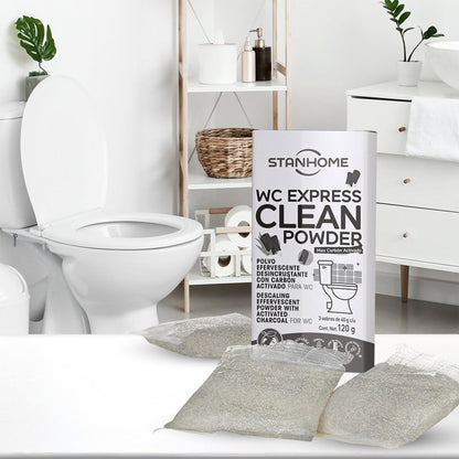 WC Express Clean Powder Max Carbón Activado 120 G | Limpieza profunda para tu inodoro en 15 minutos