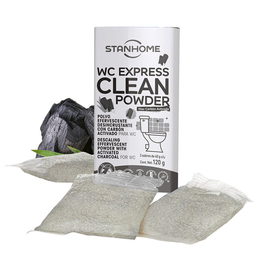 WC Express Clean Powder Max Carbón Activado 120 G | Limpieza profunda para tu inodoro en 15 minutos