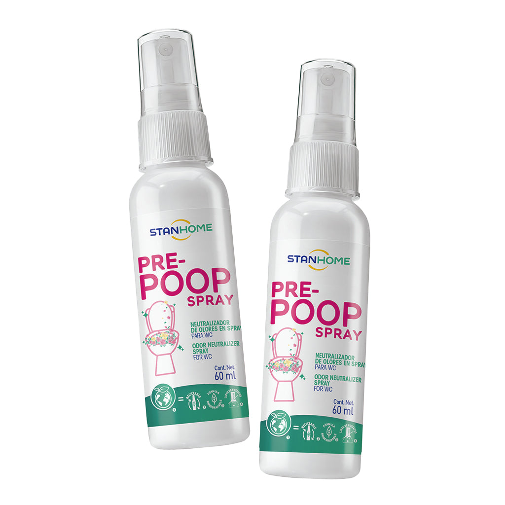 StanPack Pre-Poop Duo 2 Piezas · Neutraliza Olores con Aroma Floral