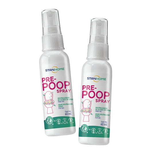 StanPack Pre-Poop Duo 2 Piezas · Neutraliza Olores con Aroma Floral