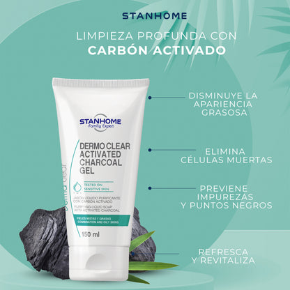 Dermo Clear Activated Charcoal 150 ML | Jabón líquido purificante con carbón activado